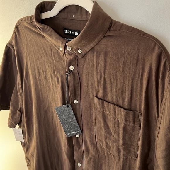NWT Stitch Note Men's Short Sleeve Dress Shirt / Size XXL - Picture 4 of 11